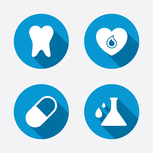 薬や歯、化学の心. — ストックベクタ
