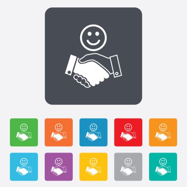 El sıkışma işareti simgeleri gülümse