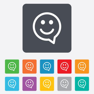 Mutlu yüz konuşma balonu sembolleri