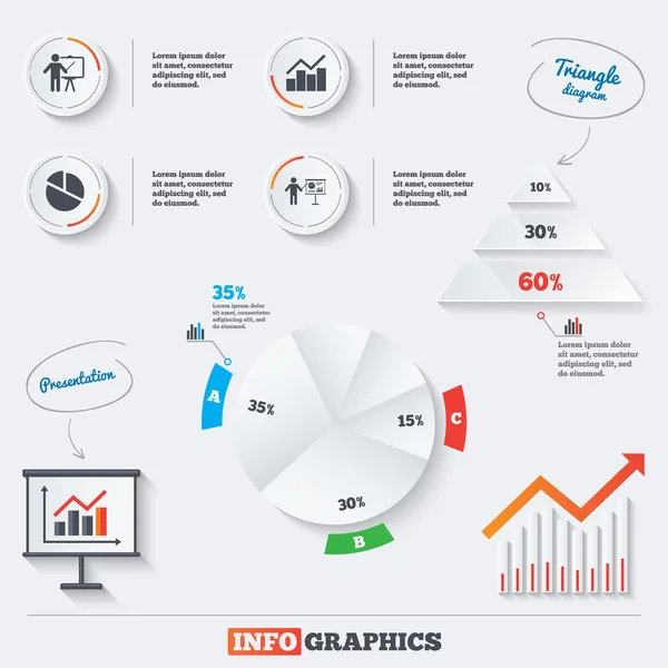 Diagram grafiek cirkeldiagram. — Stockvector