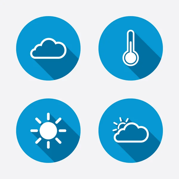 Icônes météo. Nuage et soleil . — Image vectorielle