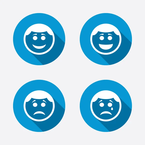 Circle smile face icons. — Stock Vector