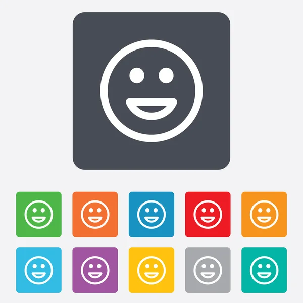 Iconos de sonrisa. Cara feliz símbolos — Vector de stock