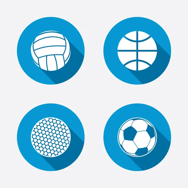 Sportbälle. Volleyball, Basketball, Fußball. — Stockvektor