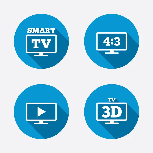 Iconos de modo de televisión inteligente — Archivo Imágenes Vectoriales