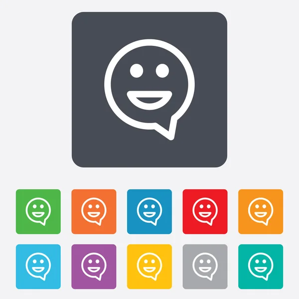 Happy face speech bubble symbols — Stock Vector