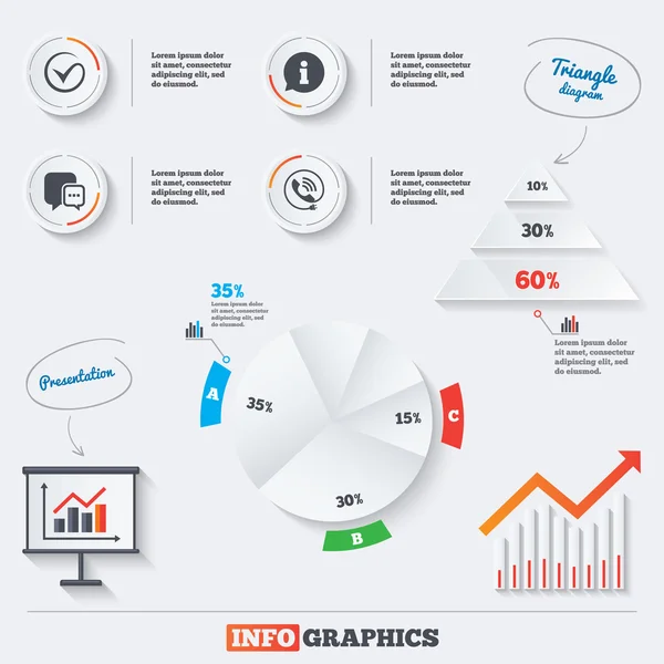 Llamada telefónica y señales de información — Vector de stock