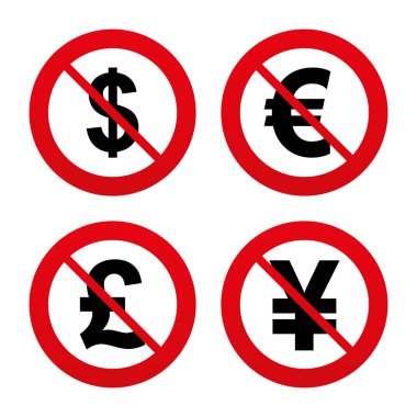 Dolar, Euro, Pound ve Yen para birimi simgeleri.