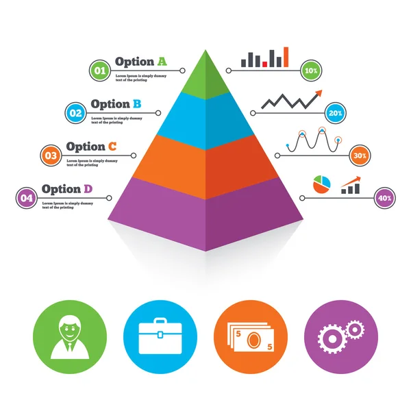 Iconos de dinero humano y efectivo . — Vector de stock