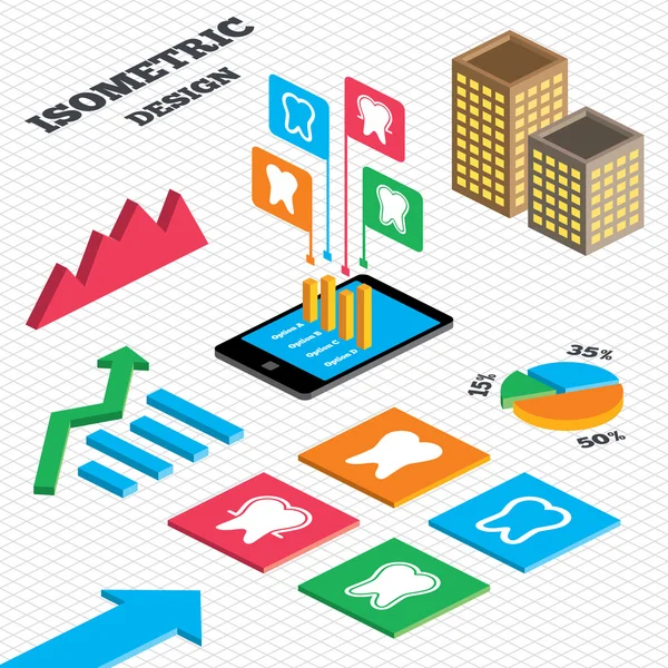 Tooth glazuur bescherming pictogrammen. — Stockvector