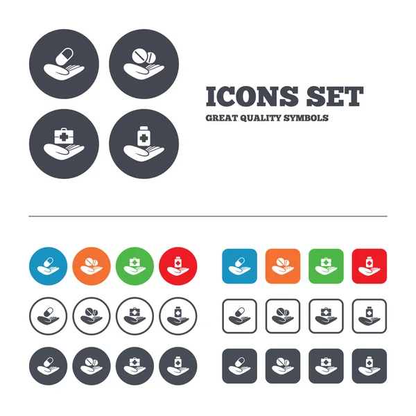 Helping hands icons. — Stock Vector