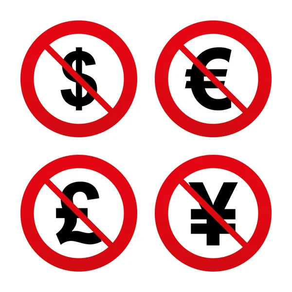 Symbole für Dollar, Euro, Pfund und Yen. — Stockvektor