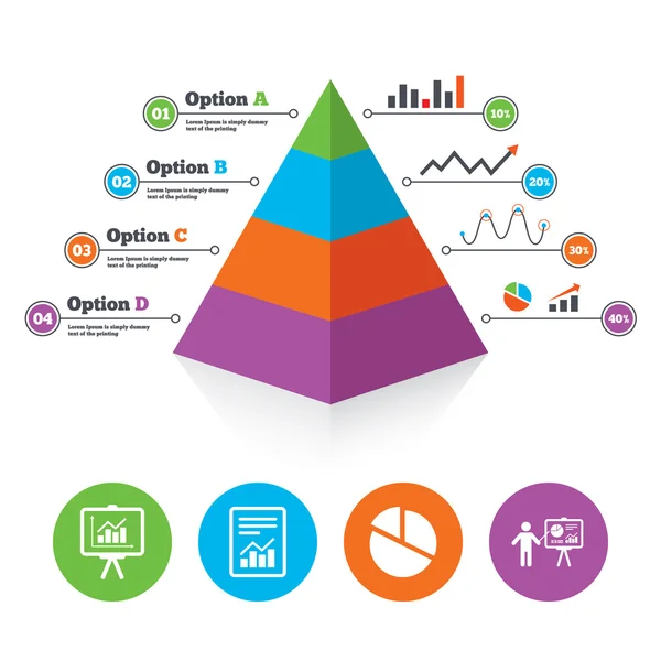 Piramide grafieksjabloon. — Stockvector