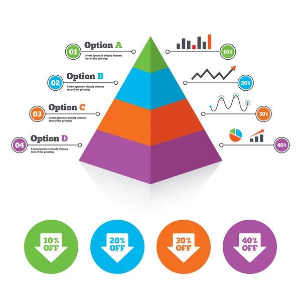 Sale Pyramid chart template. — Stock Vector