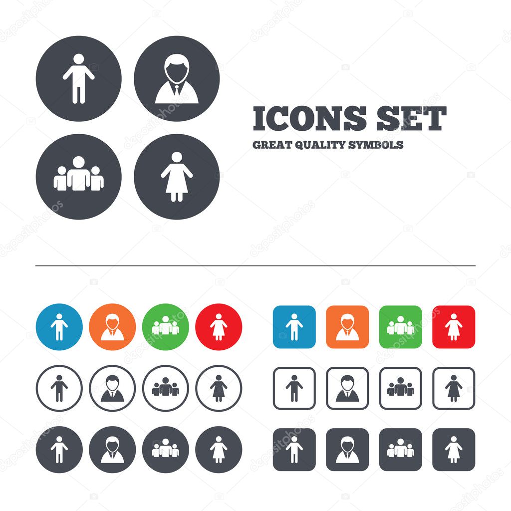Businessman person icons