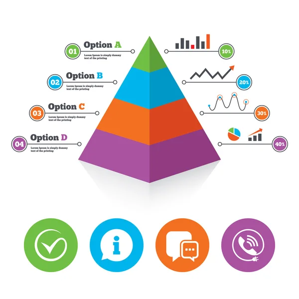 Pyramid chart template. — Stock Vector
