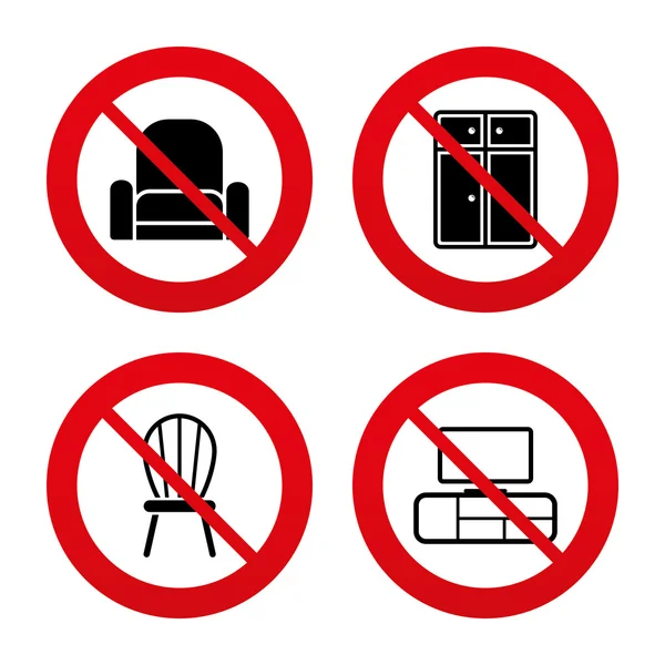 Furniture icons signs — Stock Vector
