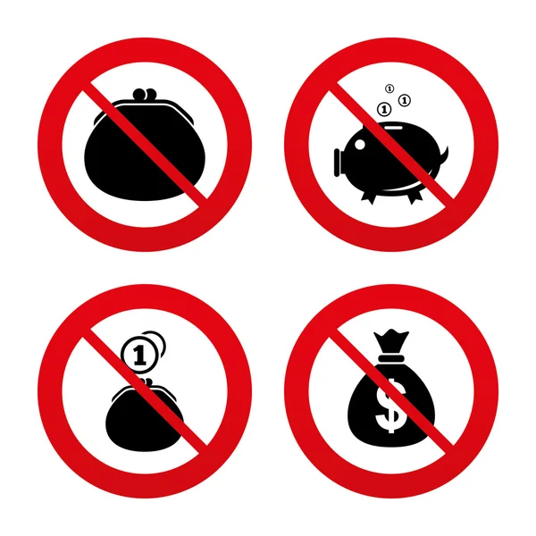 Iconos bolsa de dinero . — Archivo Imágenes Vectoriales