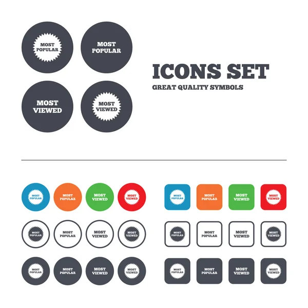 Iconos estrella más populares — Archivo Imágenes Vectoriales