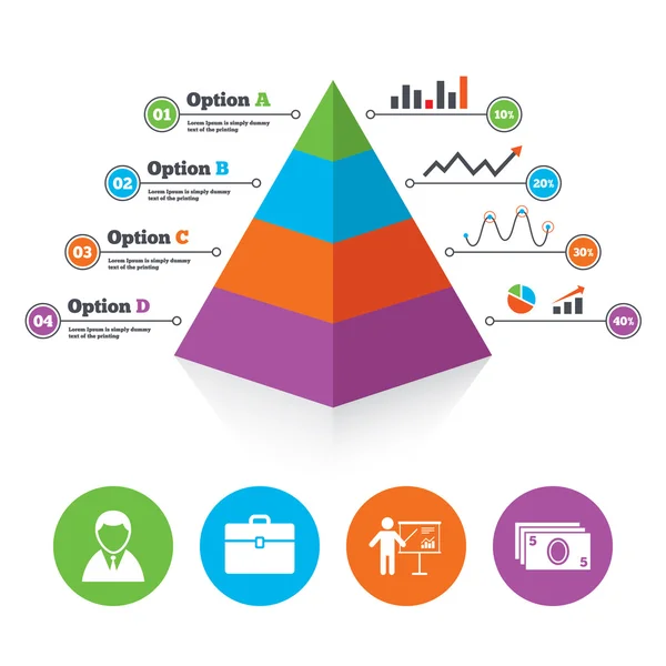 Piramide grafieksjabloon. — Stockvector