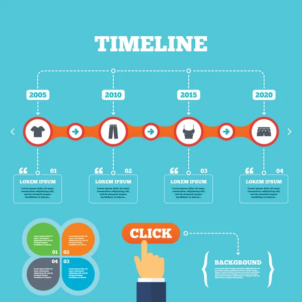 Timeline with arrows and quotes. — Stock Vector