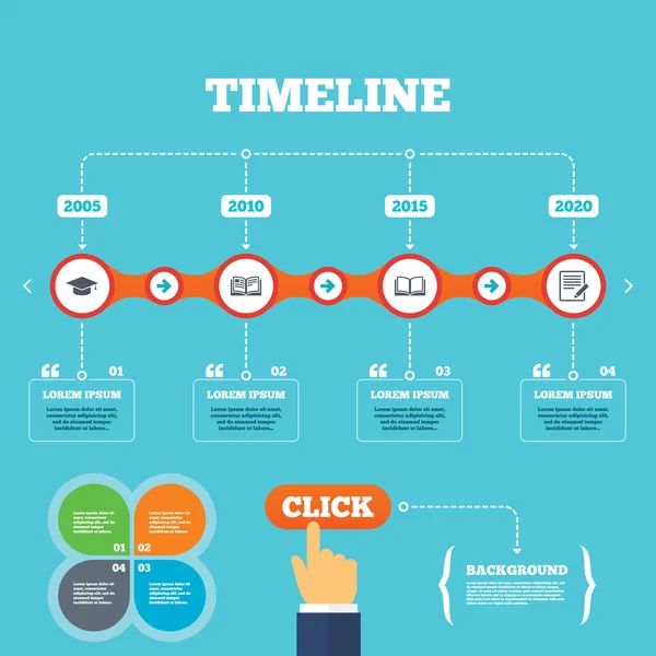 Timeline with arrows and quotes. — Stock Vector