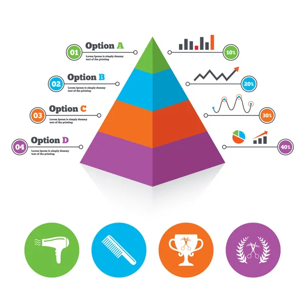 Modello grafico a piramide . — Vettoriale Stock