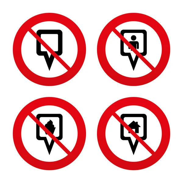 No, Ban or Stop signs. — Stock Vector