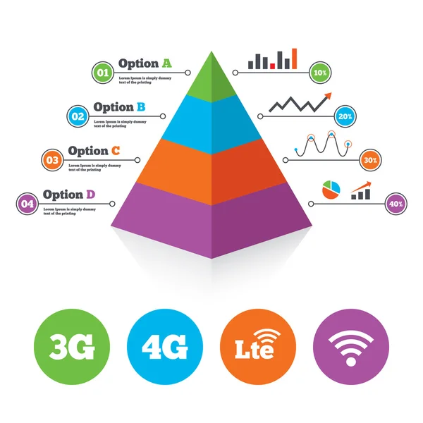 Piramide grafieksjabloon. — Stockvector