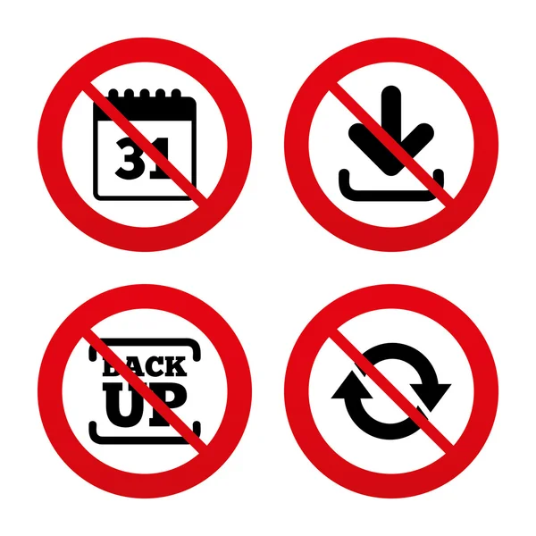 No, Ban or Stop signs. — Stock Vector