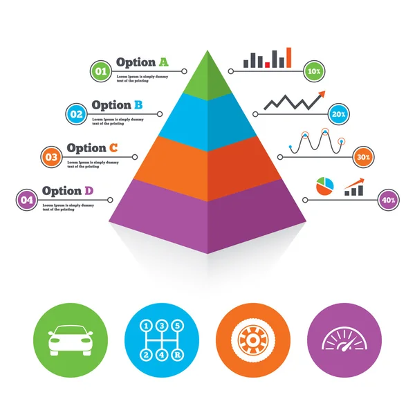 Modello grafico a piramide . — Vettoriale Stock