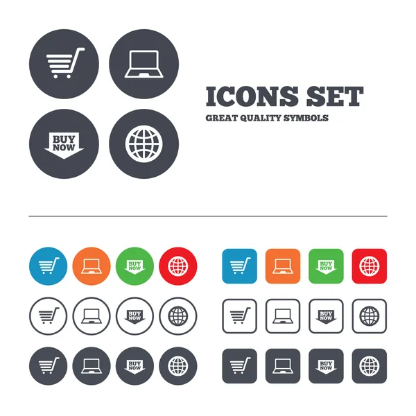 Online shopping icons. — Stock Vector