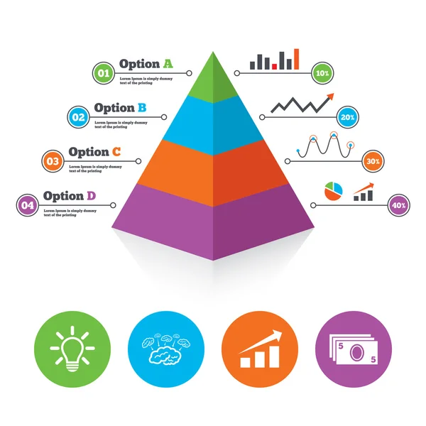Pyramid chart template. — Stock Vector