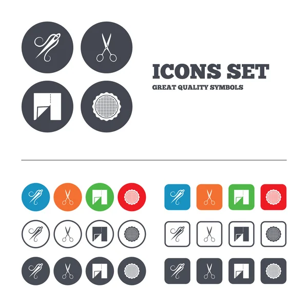 Textile cloth piece icons — Stock Vector