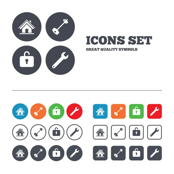 Home key icons — Stock Vector