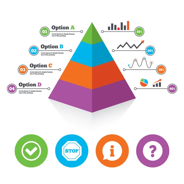 Iconos de información. Detener símbolo de prohibición . — Vector de stock