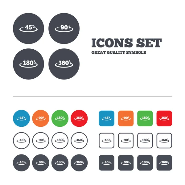 Angle degrees icons. — Stock Vector