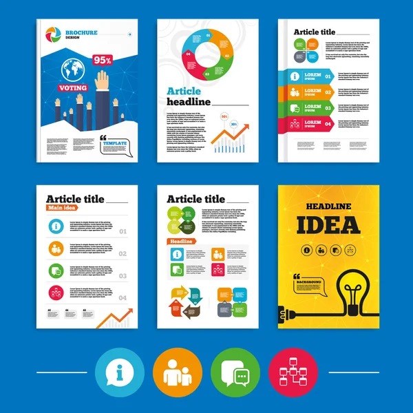 Information sign and group. Communication icons. — Stock Vector