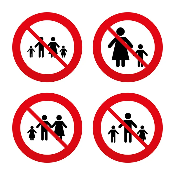 Familia con dos signos de hijos — Archivo Imágenes Vectoriales