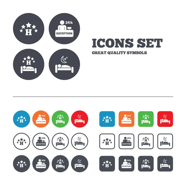 Five stars hotel icons. — Stock Vector