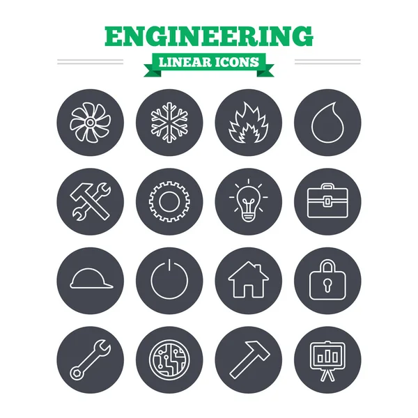 Engineering lineaire icons set. — Stockvector