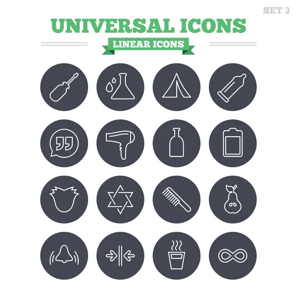 Universele lineaire icons set. — Stockvector