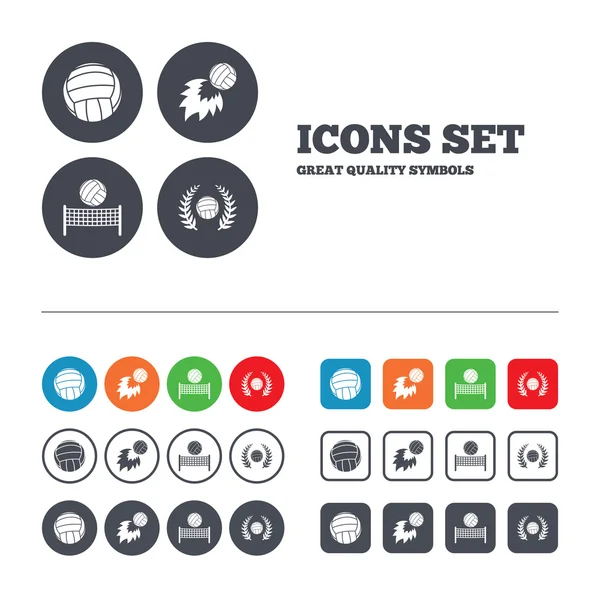 Volleyball and net icons. — Stock Vector