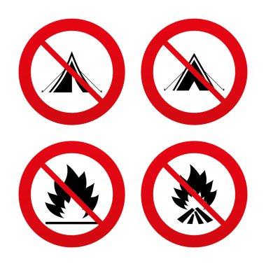 Turist kamp çadır işaretleri.