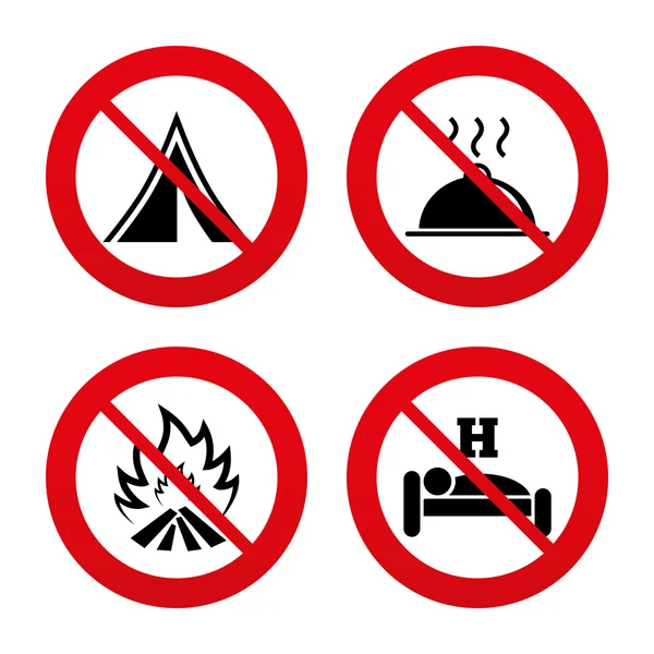 Hot food, sleep, camping — Stock Vector