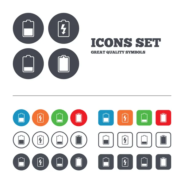 Battery charging icons. — Stock Vector