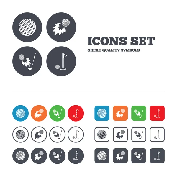 Golf ball icons. — Stock Vector