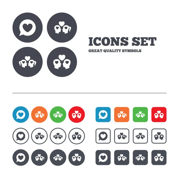 Couple love icons — Stock Vector