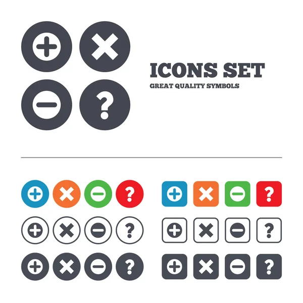 Plus and minus icons — Stock Vector