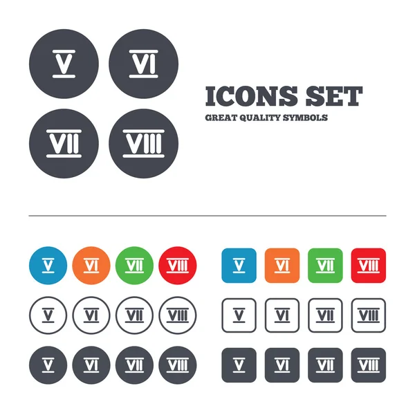 Roman numeral icons. — Stock Vector